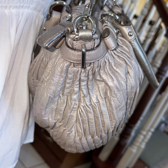 Coach Madison Sophia leather gathered silver gray Satchel shoulder bag 18620 - Picture 5 of 12